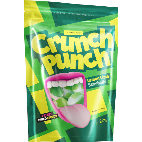 CrunchPunch freeze dried candy lemon lime starballs 50g