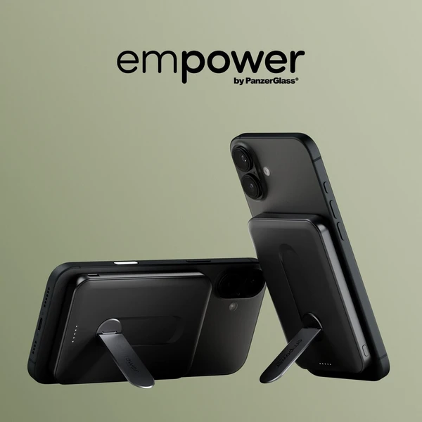 PanzerGlass® empower bezdrátová Qi2 powerbanka 5000 mAh, MagSafe, otočný stojánek, černá - Powerbanky - Obrázek d_afe38328988a47d5a76bd66242ce3584