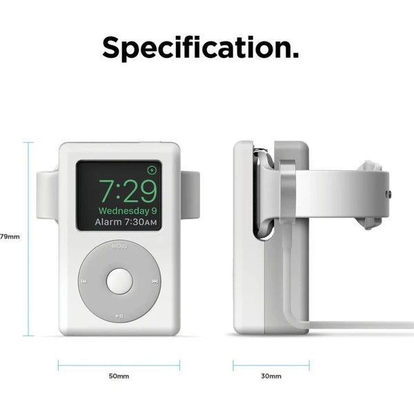 ELAGO W6 Retro iPod stojánek pro Apple Watch bílý/šedý - Stojánky - Obrázek d_b1d865d5e27741b29036739a625284b0