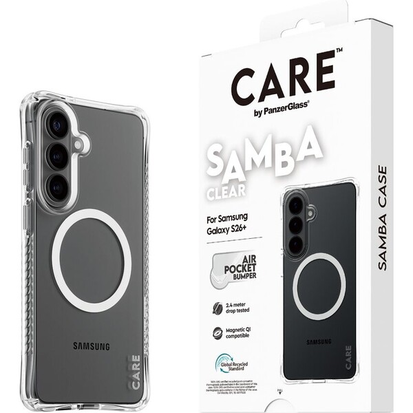 PanzerGlass® CARE Samba Qi kryt Samsung Galaxy S26+ čirý/bílý