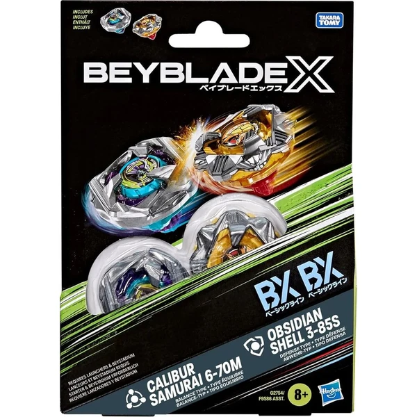 Beyblade X Calibur Samurai 6-70M BX & Obsidian Shell 3-85S BX Dual Pack Set - Hračky - Obrázek d_b88c5d106d9b410189ab050f7ba80716