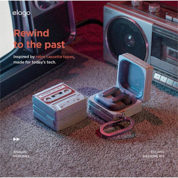 ELAGO Retro Cassette TAPE pouzdro Samsung GalaxyBuds4/Buds4 Pro béžové - Pouzdra - Obrázek d_bc55f028ca7245d7a79afc5e649db366