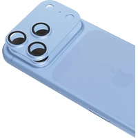 iWant Aluminium AntiReflective Lens & Island hliníkový rámeček pro iPhone 18 Pro světle modrý - Ochranné folie a skla