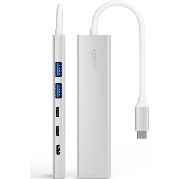 Epico UltraHub 6in1 Slim Alu USB-C Hub EH20 stříbrný - USB huby - Obrázek d_c3fa5ddef53146528fdb84b820e93cb2
