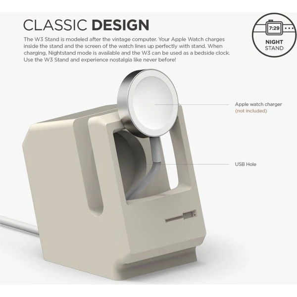ELAGO W3 Macintosh Night Stand stojánek pro Apple Watch béžový - Stojánky - Obrázek d_c568f1f35cac46dfa95644ae979fbf9b