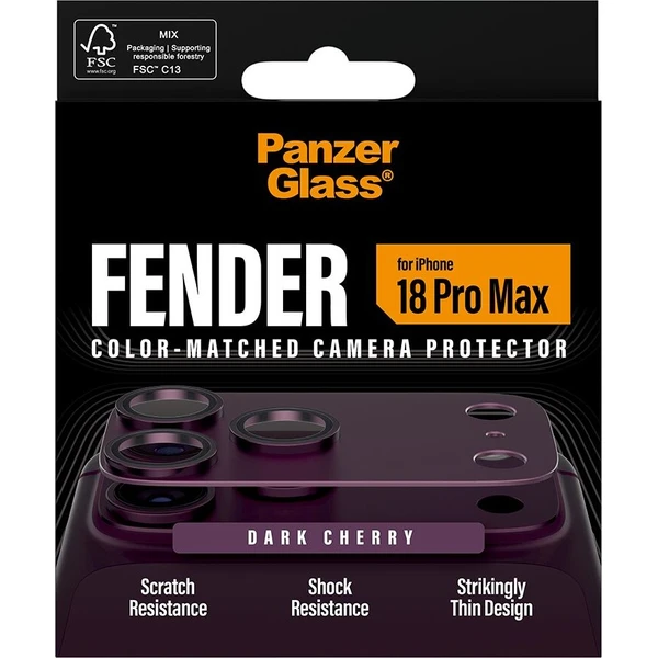 PanzerGlass FENDER hliníková ochrana fotoaparátu iPhone 18 Pro Max Dark Cherry (fialový) - Ochranné folie a skla - Obrázek d_c8fd925934054d22a56822d0b3800c5b