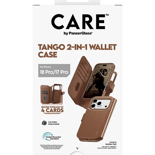 PanzerGlass CARE Tango 2v1 Wallet MagSafe pouzdro Apple iPhone 18 Pro/17 Pro hnědé - Pouzdra - Obrázek d_c92c249fa70448418374388d03336acc