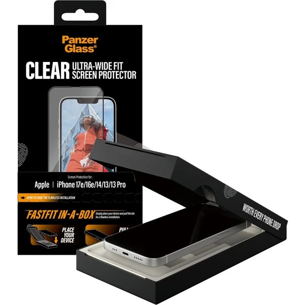 PanzerGlass® Ultra-Wide Fit sklo Apple iPhone 17e/16e/14/13/13 Pro s bezprašným instalačním boxem - Ochranné folie a skla - Obrázek d_c92f1b9196c84ca782c7cf55f4a370cd