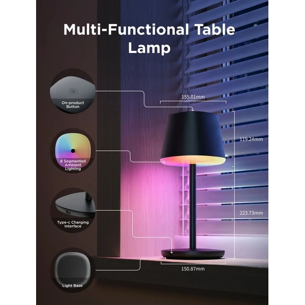 Govee Table Lamp Classic S RGBICWW stolní lampa, Matter černá - Chytré lampičky - Obrázek d_ca51a2ba3ad840aba345a9c1c8567653