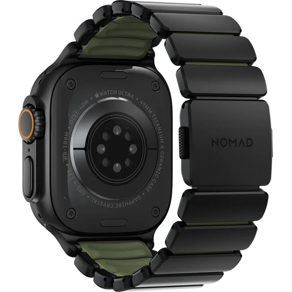 Nomad Stratos Band FKM řemínek Apple Watch 45/46/49mm Black Titanium Forest Green - Řemínky - Obrázek d_ccec53cc74bb482786716d15394ec175