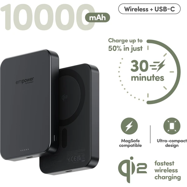 PanzerGlass® empower bezdrátová Qi2 powerbanka 10000 mAh, MagSafe, černá - Powerbanky - Obrázek d_cd38ed27d58646d0bbf7c38eb3c050f5