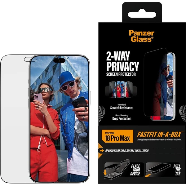 PanzerGlass Privacy sklo Apple iPhone 18 Pro Max s bezprašným instalačním boxem - Ochranné folie a skla - Obrázek d_cda7614759f94466be60bcbcb55e9187