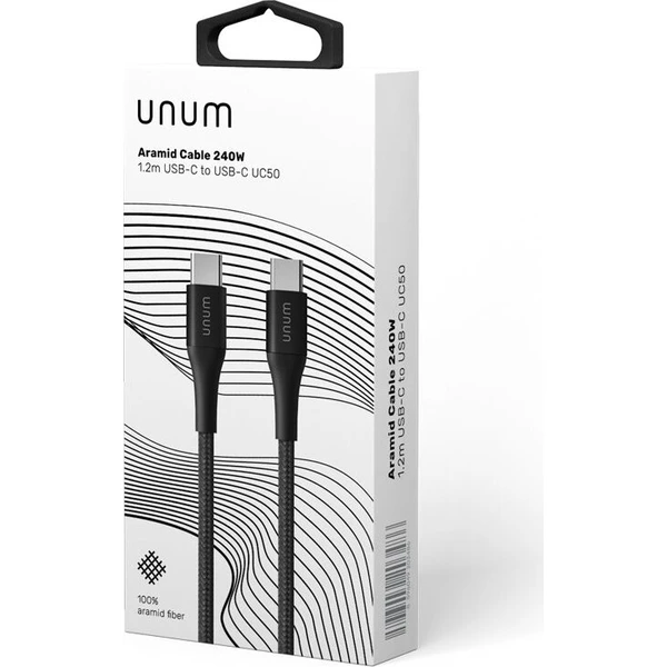 UNUM by Epico Aramid USB-C/USB-C kabel (240W) 1,2m, černý - Kabely a redukce - Obrázek d_ce01a9099b9c4d00ba809f66c6d54f5a