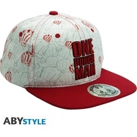 Kšiltovka Abysse Corp One Punch Man - Beige & Red (snapback) - Kšiltovky a čepice