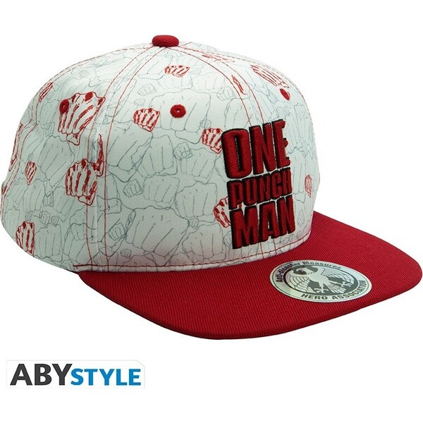 Kšiltovka Abysse Corp One Punch Man - Beige & Red (snapback) Vícebarevná