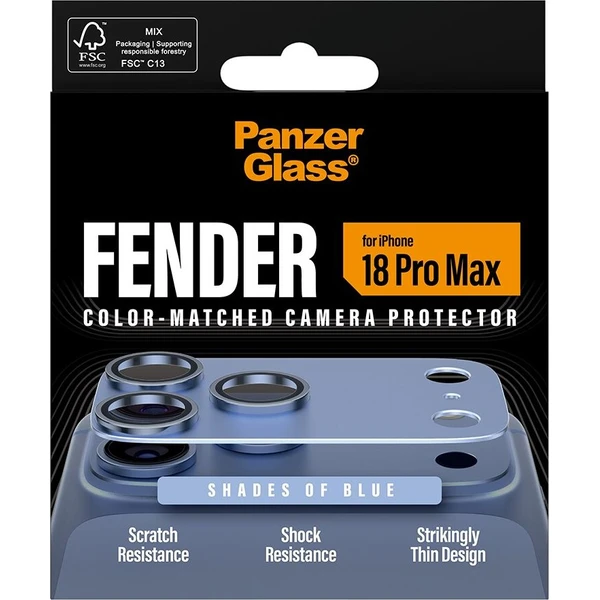 PanzerGlass FENDER hliníková ochrana fotoaparátu iPhone 18 Pro Max Shades of Blue (světle modrý) - Ochranné folie a skla - Obrázek d_ce27e279edb2445d95fffe0376ba1384