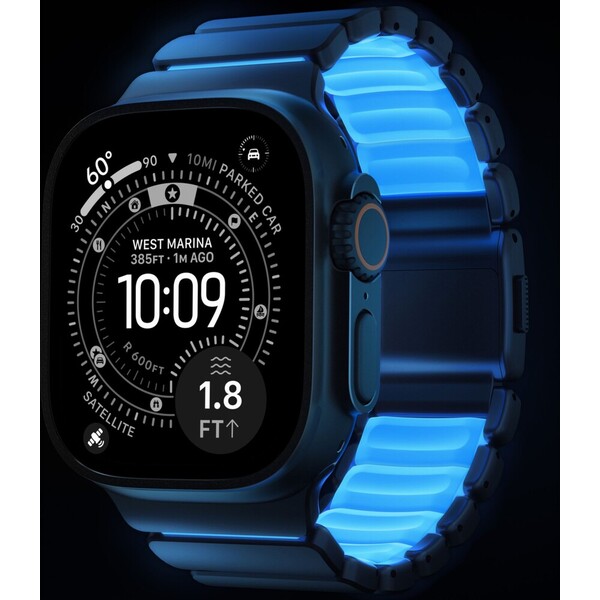 Nomad Stratos Band FKM řemínek Apple Watch 45/46/49mm Black Titanium/Icy Blue - Řemínky - Obrázek d_ce5ae9bc33d94fcf83e702fa2305ee88