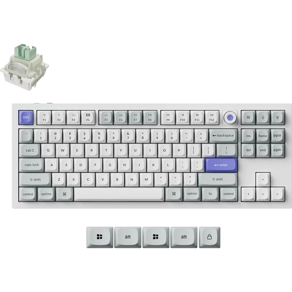 Keychron Q3 HE 8K Keychron Ultra-Fast Lime (US) bílá Bílá