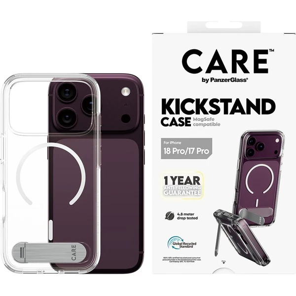 PanzerGlass CARE KickStand MagSafe kryt Apple iPhone 18 Pro/17 Pro bílý - Pouzdra - Obrázek d_cfbddc483ed84e2785e9600f85f3dc7d