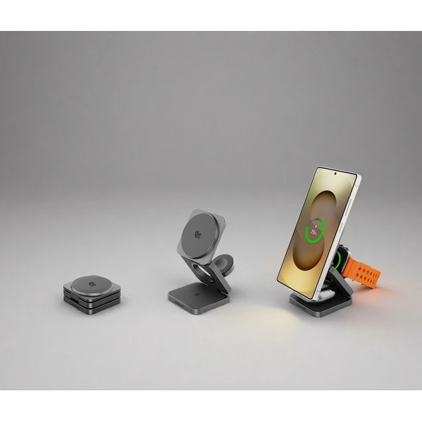 Cubenest SQS312 Pro Qi2.2 3v1 magnetická nabíječka pro Samsung šedá - Nabíječky - Obrázek d_d058284852594c17947879119b299a6e