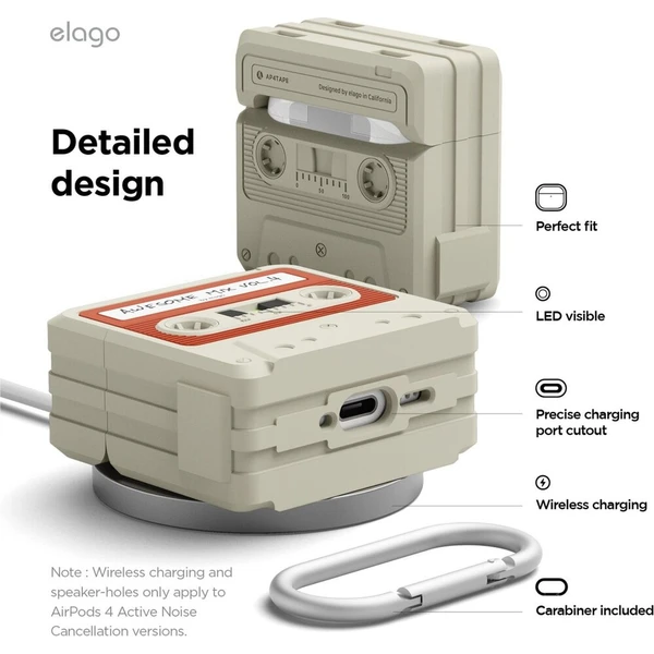ELAGO Cassette TAPE pouzdro Airpods 4 béžové - Pouzdra - Obrázek d_d0736385f63e447fae895db3c4131cf2
