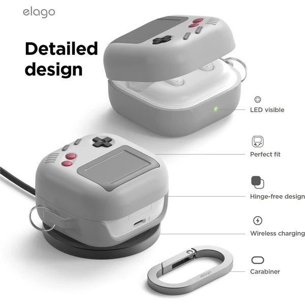 ELAGO Retro GameBoy pouzdro Samsung Galaxy Buds4/Buds4 Pro světle šedé - Pouzdra - Obrázek d_d0ab974286114c90b47ee49823a4c7a5