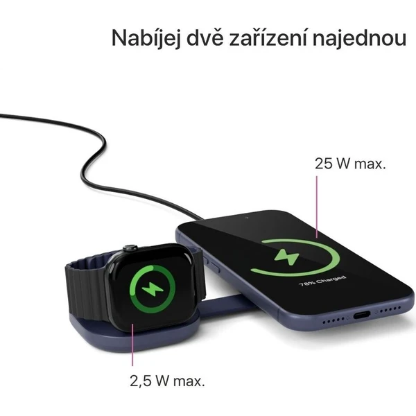 iWant UltraBase Qi2 25W 2v1 Fold kovová Mag+ bezdrátová nabíječka temně modrá - Nabíječky - Obrázek d_d52708716d084e8dab598a28a0dc3483