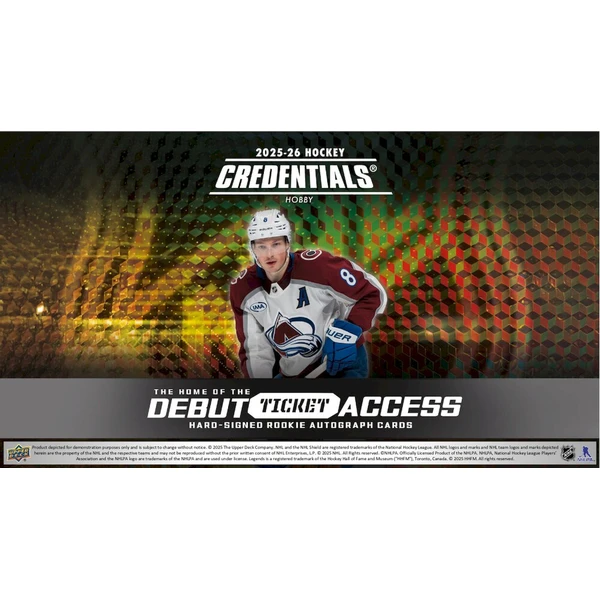 Hokejové karty 2025-26 Upper Deck Credentials Hockey Hobby Box - Hokejové karty - Obrázek d_d57a5ff1b8e34909ab130fcf4e1c95a4