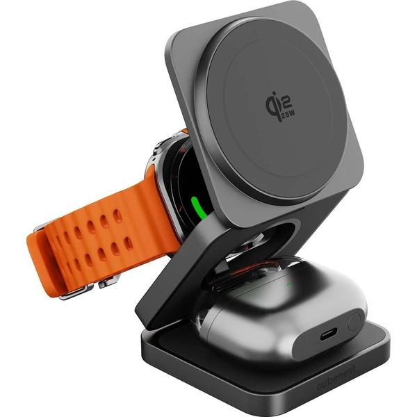 Cubenest SQS312 Pro Qi2.2 3v1 magnetická nabíječka pro Samsung šedá - Nabíječky - Obrázek d_d62dc3595c854f75b54b4439df55a2f0