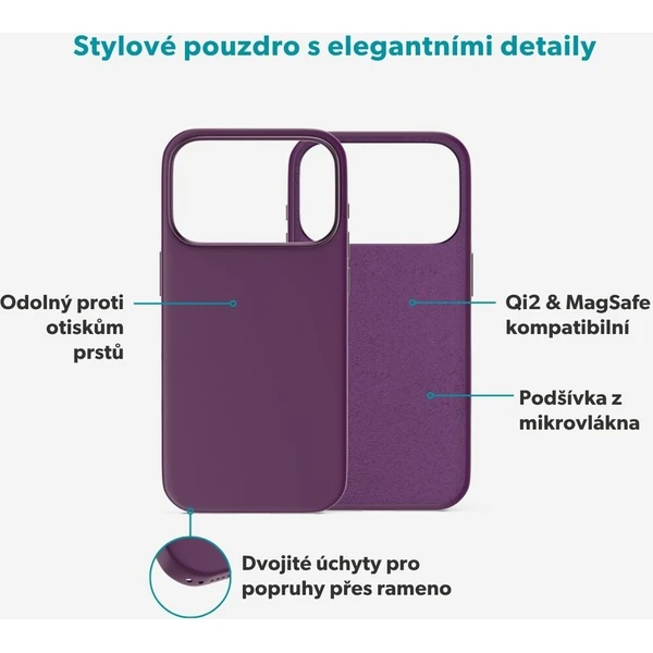 Epico Silicone Pro Mag+ MagSafe/Qi2 silikonový kryt iPhone 17 Pro/18 Pro tmavě fialový - Pouzdra - Obrázek d_d80d6b44923d41a9969d8abbfca39dc6