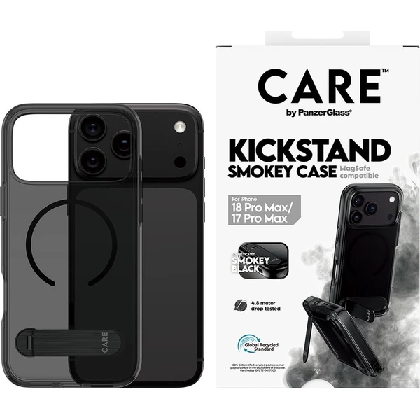 PanzerGlass CARE KickStand MagSafe kryt Apple iPhone 18 Pro Max/17 Pro Max Smokey kouřový/černý - Pouzdra - Obrázek d_d8b578bcd4e54b779767741ac8a58c3e