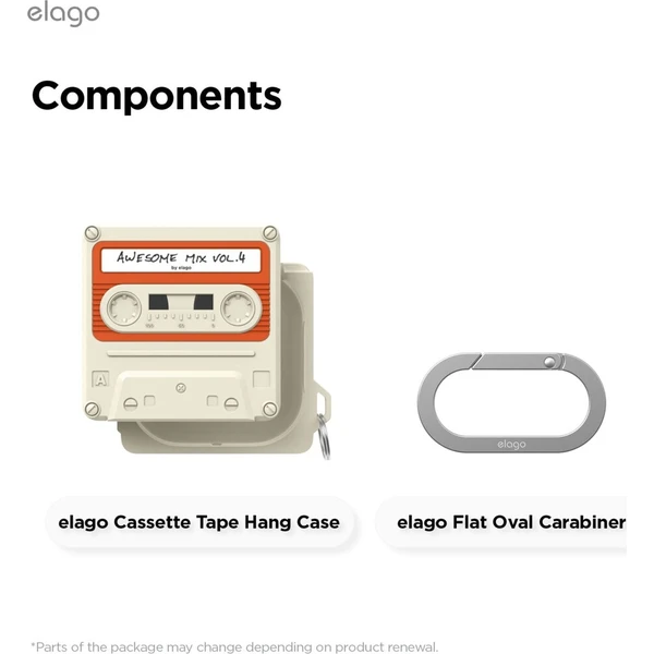 ELAGO Retro Cassette TAPE pouzdro Samsung GalaxyBuds4/Buds4 Pro béžové - Pouzdra - Obrázek d_d9759cb96dd4423b802a835b426551ff