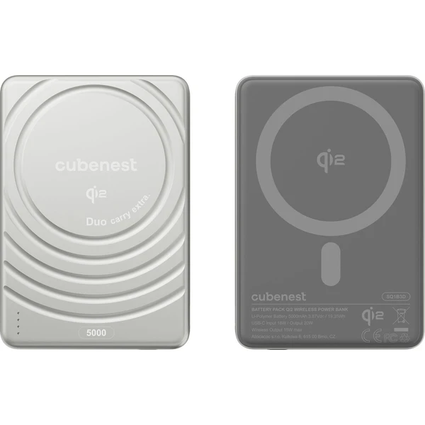 CubeNest SQ1B3D SlimDual Qi2/MagSafe powerbanka (5000 mAh) stříbrná - Powerbanky - Obrázek d_db77aae2156a4417b70b3fdd42b05cf1