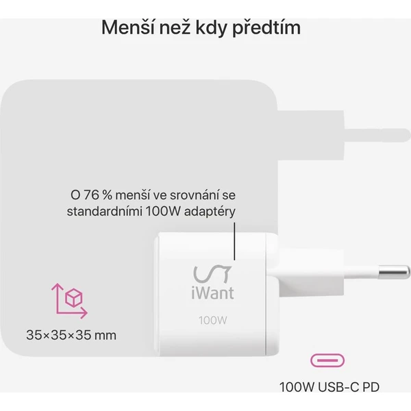 iWant UltraBoost Micro AVS GaN 100W nabíječka bílá - Nabíječky - Obrázek d_dc322c3973b24a95a103e891c4cb6dd9
