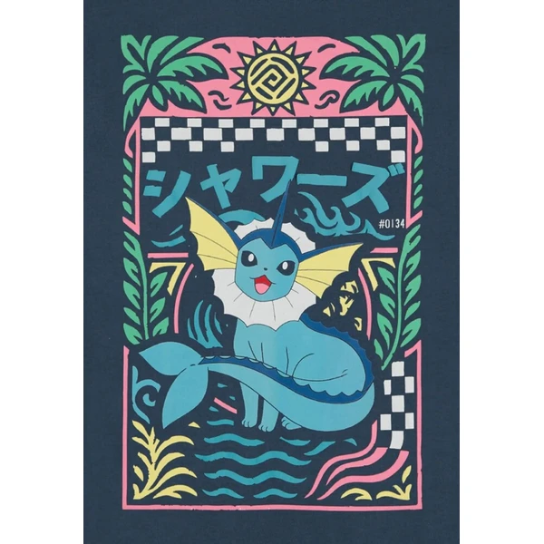 Tričko Pokémon - Navy Vaporeon (Loose Fit) L - Trička - Obrázek d_dc4f453fa216459686e98e789334bd20