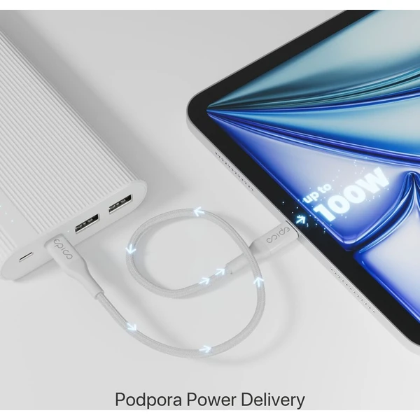iWant by Epico opletený PD kabel 0,3m USB-C/USB-C bílý - Kabely a redukce - Obrázek d_dc598b864078439799cecaa8e403762c