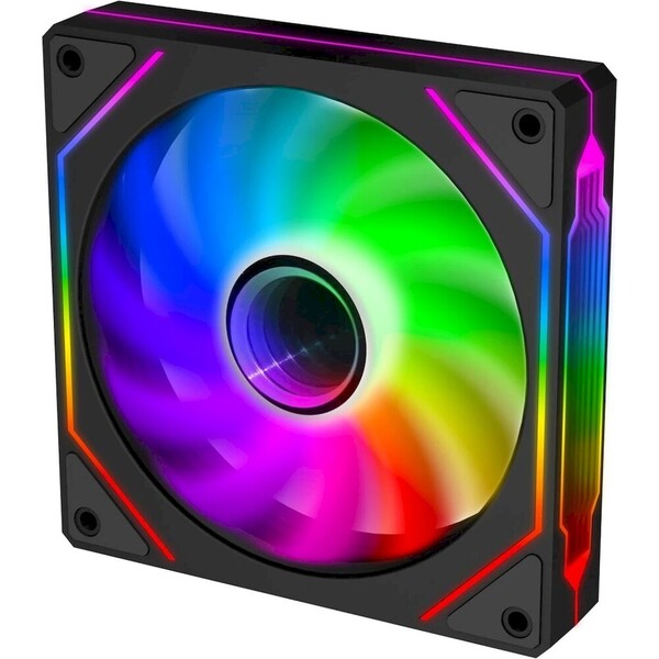 EVOLVEO 120UX-M, ventilátor, 120mm, 4pin molex, ARGB, master, černý