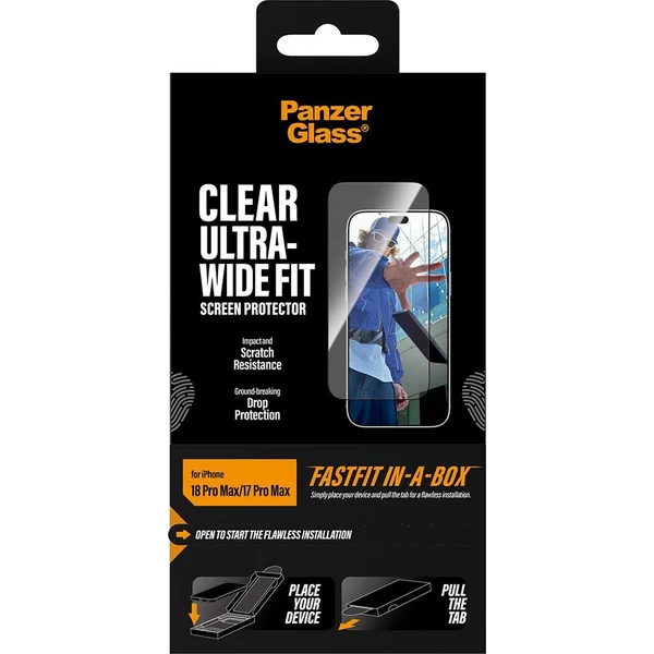 PanzerGlass Ultra-Wide Fit sklo Apple iPhone 18 Pro Max/17 Pro Max s bezprašným instalačním boxem - Ochranné folie a skla - Obrázek d_dd6f06c6b53e42eab9a7c8fe83729067