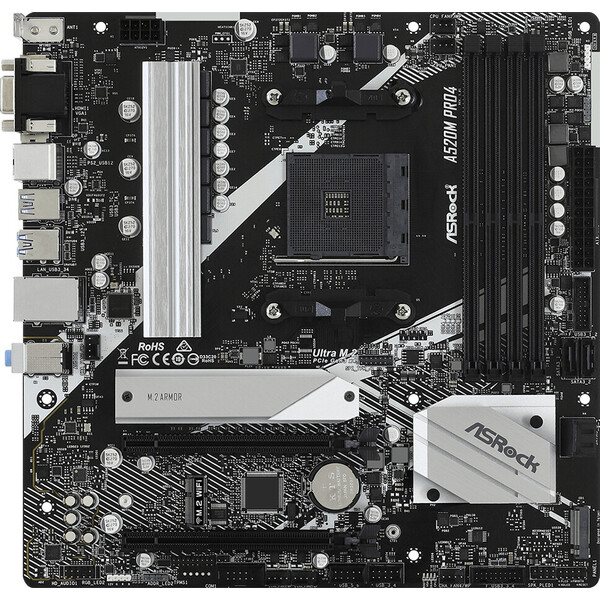 ASRock MB Sc AM4 A520M PRO4, AMD A520, 4xDDR4, HDMI, DP (A520M PRO4)