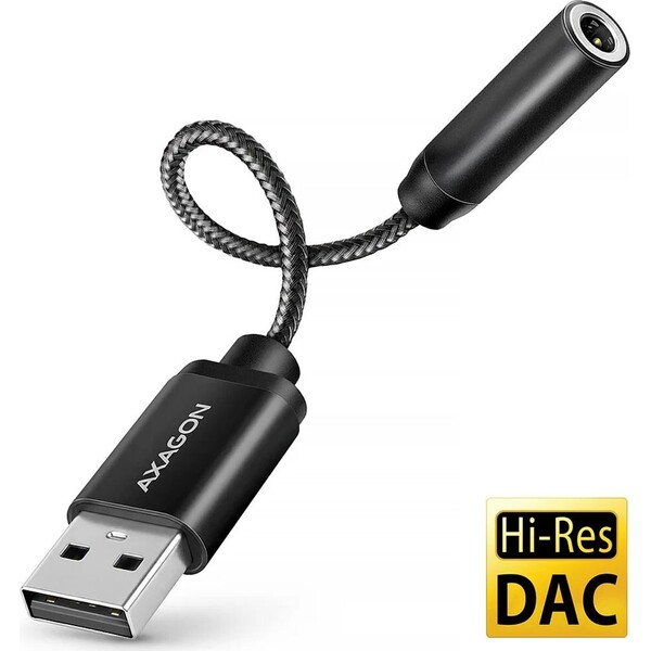 AXAGON ADA-HA USB-A na 3.5mm Hi-Res DAC audio adaptér