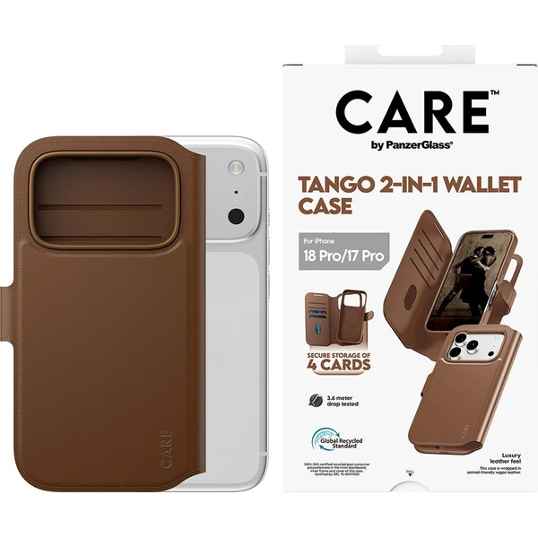 PanzerGlass CARE Tango 2v1 Wallet MagSafe pouzdro Apple iPhone 18 Pro/17 Pro hnědé - Pouzdra - Obrázek d_e33708c9716f466cb86c00dfeabe73f1