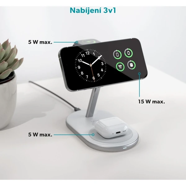 Epico UltraBase Qi2/MagSafe 3v1 Mag+ bezdrátový nabíjecí stojánek bílý - Nabíječky - Obrázek d_e590cc41412c4138bb72f5709ad58a1d