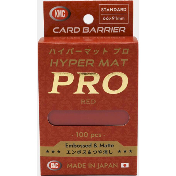 KMC Standard Sleeves - Hyper MAT PRO Red (100 Sleeves) Červená