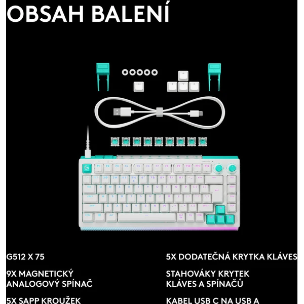 Logitech G512 X 75% herní klávesnice Tactile US INTL bílá - Klávesnice - Obrázek d_e74a131bce3d41cc9800440bbccfb320