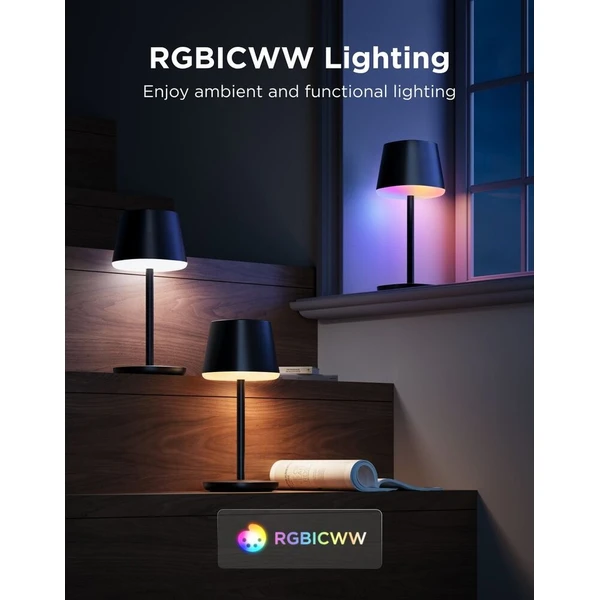 Govee Table Lamp Classic S RGBICWW stolní lampa, Matter černá - Chytré lampičky - Obrázek d_e974df805e7a4c43b6b5aa95b3856cbb