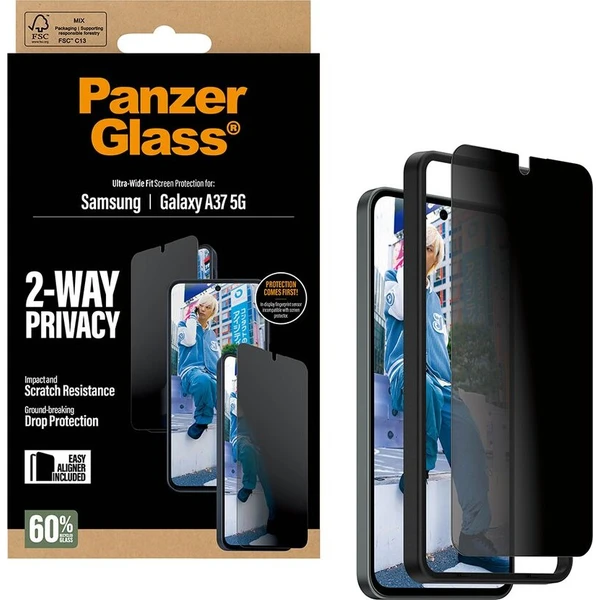 PanzerGlass® Privacy sklo s instalačním rámečkem Samsung Galaxy A37 - Ochranné folie a skla - Obrázek d_e984636cec824c8eba12f0343beb212b