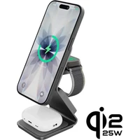 Cubenest SQ314 Qi2.2 (MagSafe) 3v1 nabíječka (35W) šedá - Nabíječky