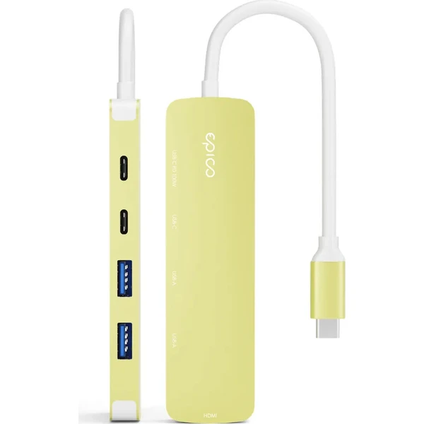Epico UltraHub 5in1 Slim Alu USB-C Hub EH15 citrusově žlutý - USB huby - Obrázek d_ea4b955360e349f4802e7101c7310d52