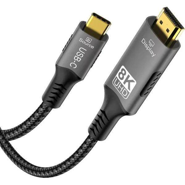 PremiumCord USB-C/HDMI 2.1 kabel 8K 2m stříbrný - Kabely a redukce - Obrázek d_eb2ee847032a4cca98967ae7d09390ad