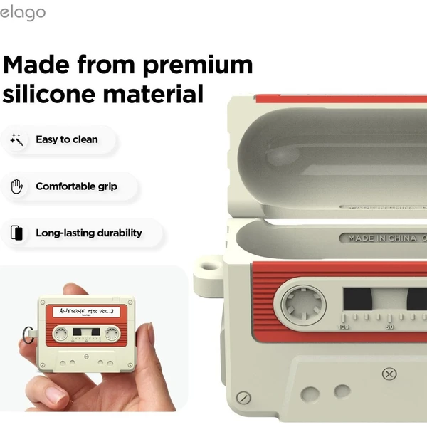 ELAGO Cassette TAPE pouzdro AirPods Pro 3 béžové - Pouzdra - Obrázek d_ef7cb1f6a3dc4b5189ef8c971f43beb1